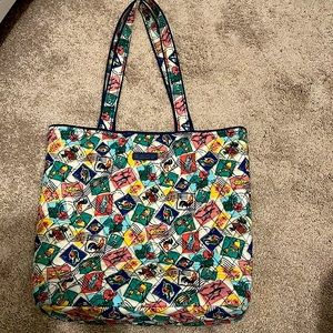 Retired Vera Bradley Stamp Tote Bag